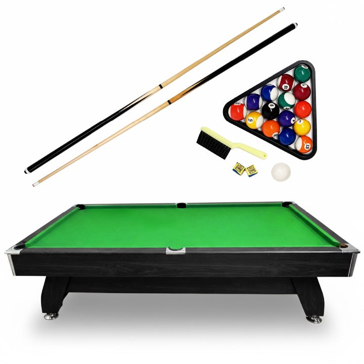 Mesa de billar pool negra 9 ft con accesorios para uso doméstico