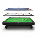 Mesa de billar negra 8 ft con air hockey y ping-pong