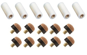 Set de puntas y casquillos para tacos de billar, 6 + 10 piezas