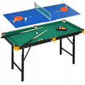 Mesa 2 en 1 de billar y ping-pong con accesorios, 140 x 63 x 80 cm