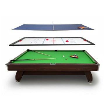 Mesa de billar 7 ft con air hockey, ping-pong y accesorios