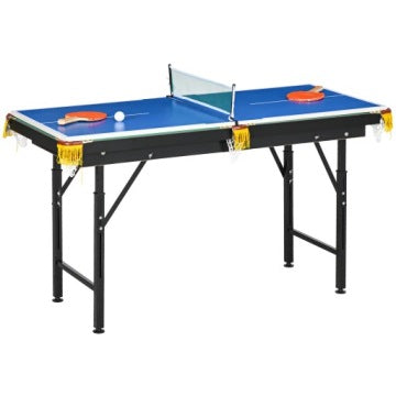 Mesa 2 en 1 de billar y ping-pong con accesorios, 140 x 63 x 80 cm